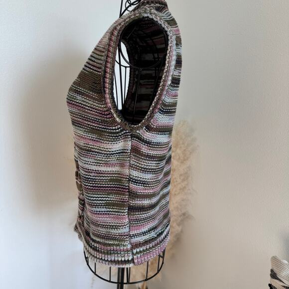Rails Brixton Striped Knit Sweater Vest Forest Space Dye Medium - Picture 7 of 13